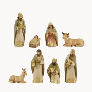 Nacimiento dorado 8 figuras 20 cm para Belén