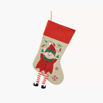 Calcetín Navideño Elfo o Jengibre Patas Largas 25x40 cm - Surtido 2