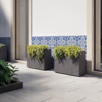 Jardinera alta de plástico Artevasi taupe Sydney con reserva