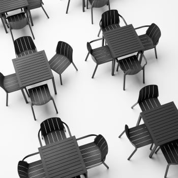 Silla de jardín Nardi TIBERINA antracita con brazos