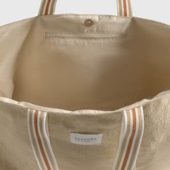 Bolsa de playa de algodón con asas a rayas Rachel