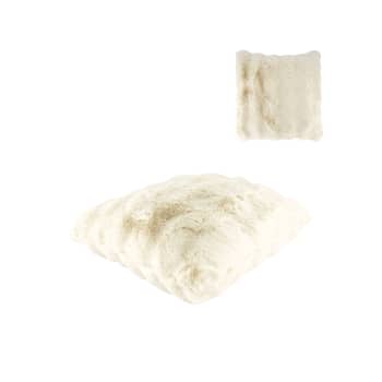 Cojín de pelo beige 45×45 cm