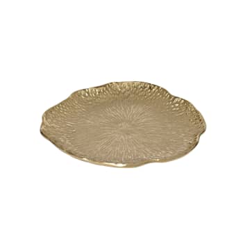 Plato decorativo de aluminio dorado Ø38 cm