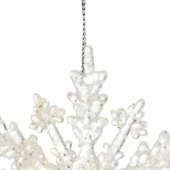Colgante copo de nieve con purpurina 10 cm