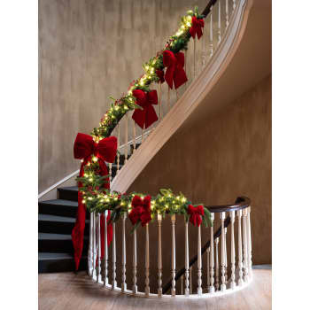 Lazo de terciopelo rojo para árbol de Navidad 20 cm