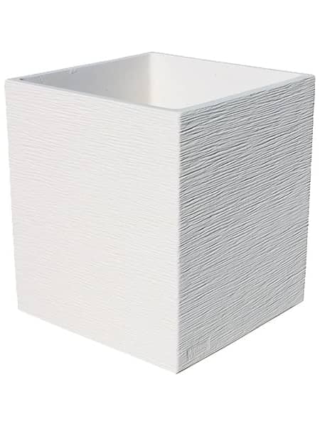 Maceta de Piedra Cubo Perfect Blanco