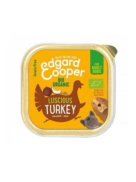 Tarrina de pavo ecológico para perros adultos Edgard&Cooper