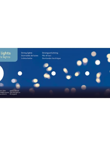 Luces de Navidad Battery String - Stars Blanco micro 40 Leds (cable plateado de 1,95m)