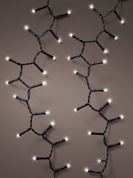 Luces de Navidad Battery Compact twinkle Blanco 192 Leds (cable negro de 4,7m)