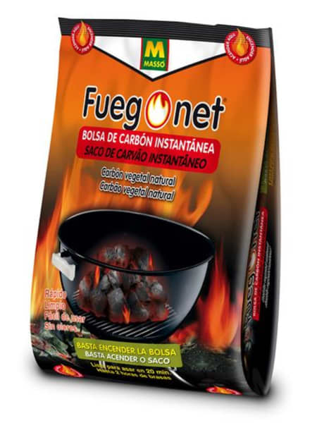 Carbón vegetal para Barbacoa Autoencendido Fuegonet Massó