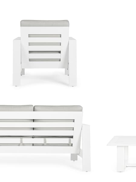 Conjunto de jardín Bizzotto BALTIC de aluminio blanco/gris claro