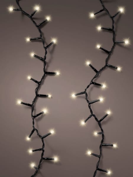 Luces de Navidad Battery Compact twinkle Blanco 600 Leds (cable negro de 14,98m)