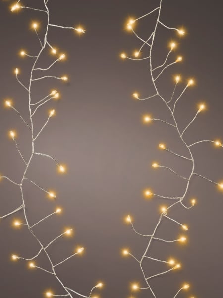 Luces de Navidad Compact Amarillo micro 100 Leds (cable plateado de 1,2m)