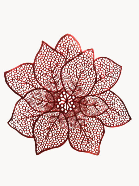 Individual de mesa con diseño de flor en cuero calado (Surtido 2, Ø44 cm)