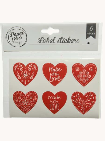 Pegatinas Adhesivas Corazones rojos (6 Unidades)