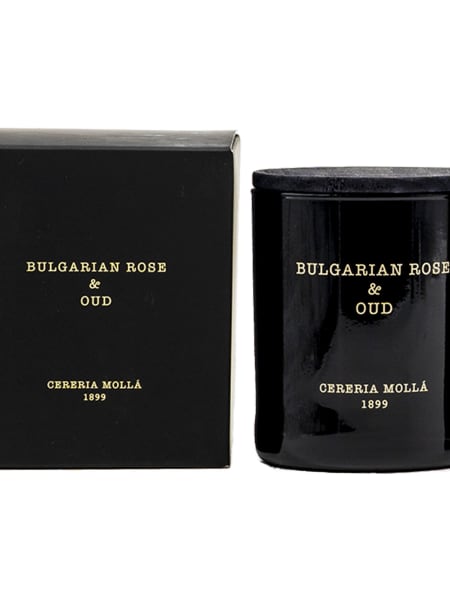 Vela perfumada en vaso negro de 230gr bulgarian rose & oud