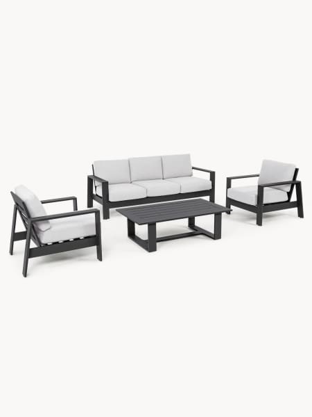 Conjunto de jardín Bizzotto BALTIC de aluminio antracita/gris claro