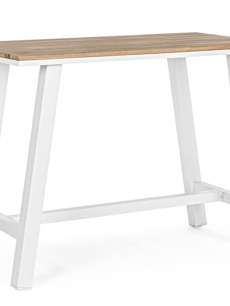 Mesa de jardín alta Bizzotto SKIPPER madera y blanco