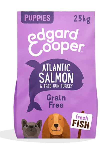 Pienso de salmón y pavo sin cereales para cachorros Edgard&Cooper