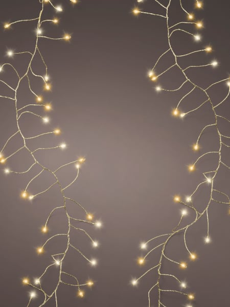 Luces de Navidad Compact twinkle Blanco/Amarillo micro  480 Leds (cable dorado de 6m)