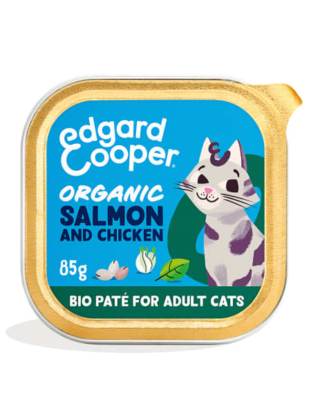 Paté ecológico de pollo y salmón (para gato adulto) Edgard&Cooper