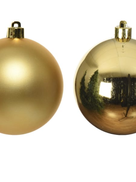 Set de Bolas para Árbol de Navidad en Cristal Brillo/Mate dorado