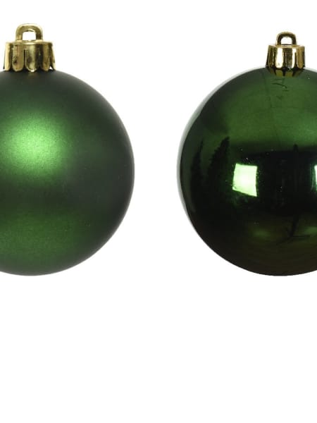 Set de Bolas para Árbol de Navidad en Cristal Brillo/Mate verde (24 piezas)