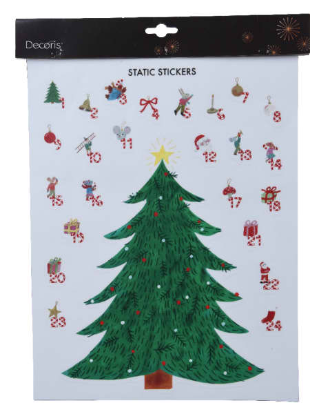 Pegatinas Adhesivas Árbol de Navidad y Calendario de Adviento (24 Unidades)