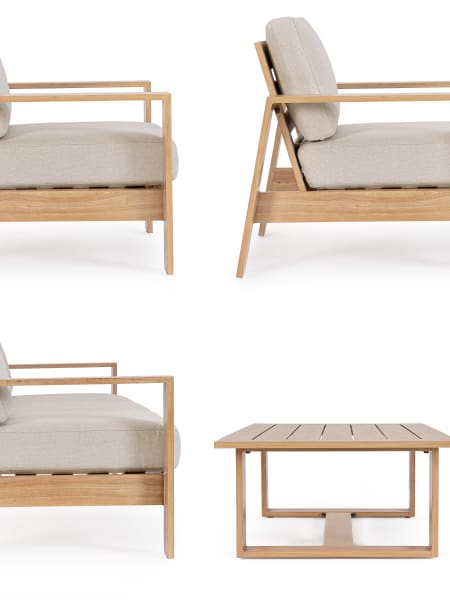 Conjunto de jardín Bizzotto BALTIC de aluminio natural/beige