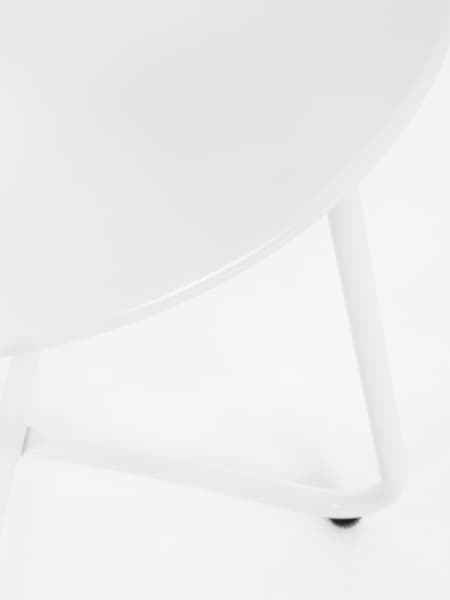 Mesa de jardín auxiliar Bizzotto WISSANT CURVA blanco