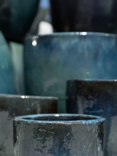 Maceta Fronda esmaltada Glazed verde fugaz (Campana)