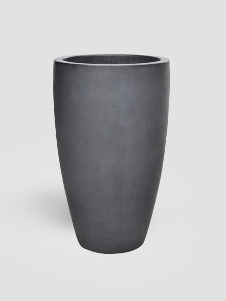 Maceta Fronda esmaltada Glazed negro mate (Campana alta)