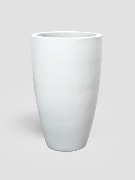 Maceta Fronda esmaltada Glazed blanco (Campana alta)