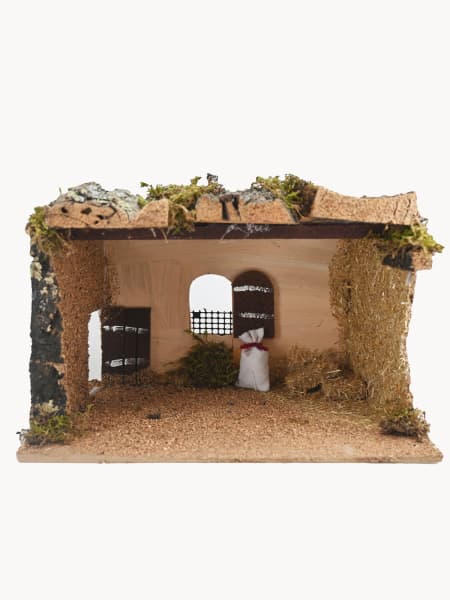 Portal de corcho para figuras de 10 cm para Belén