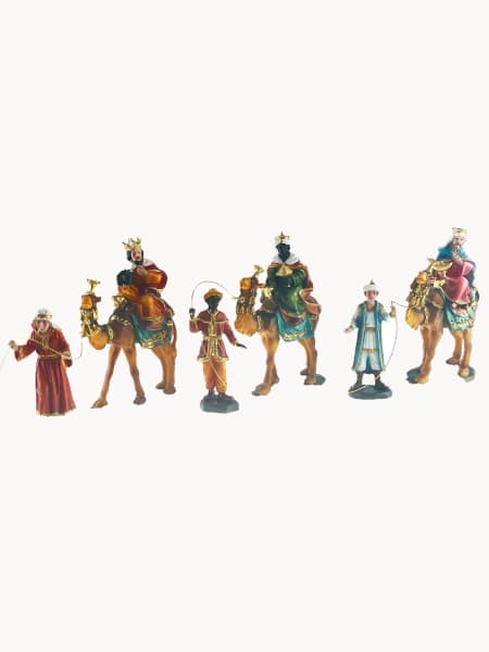 Set Reyes Magos a camello 8 cm para Belén