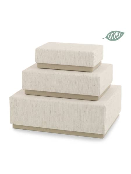 Cajas de Regalo de Cartón con Acabado Textil beige (Set de 3 - formato mediano)