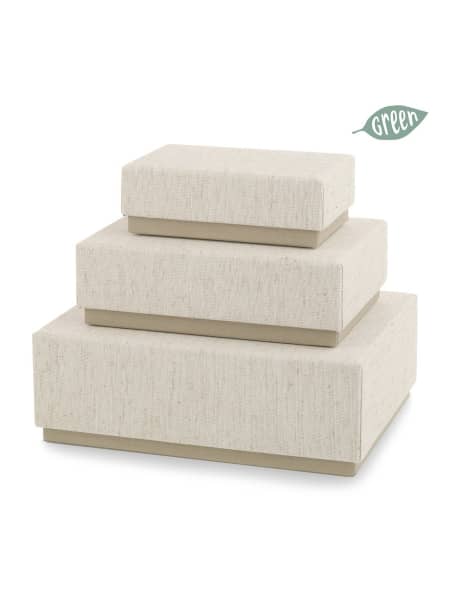 Cajas de Regalo de Cartón con Acabado Textil beige (Set de 3 - formato grande)