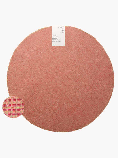 Mantel Individual Redondo verde con Diseño Festivo dorado