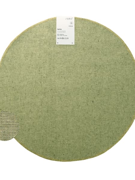 Mantel Individual Redondo verde con Borde dorado