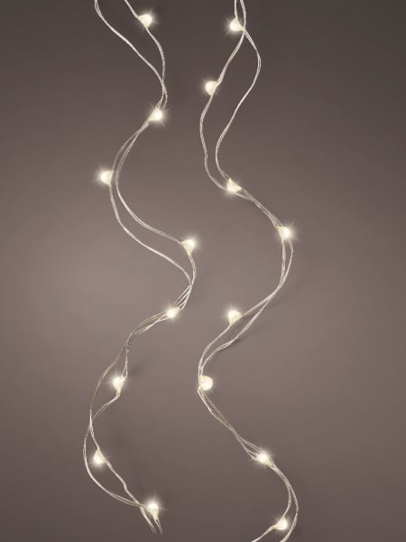 Luces de Navidad Battery String Blanco micro 100 Leds (cable plateado de 4,95m)