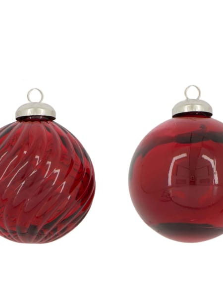Bola para Árbol de Navidad de Cristal Reciclado rojo