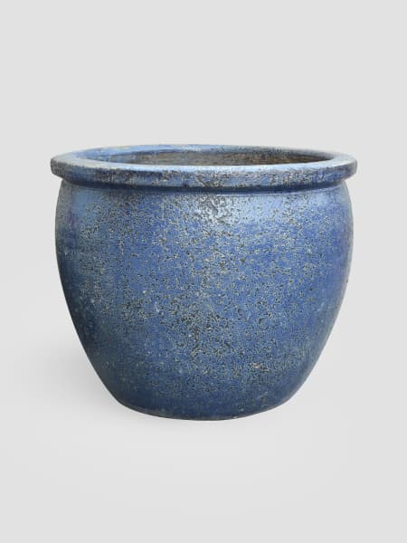 Maceta Fronda de gres Ironstone azul bucólico (Campana)