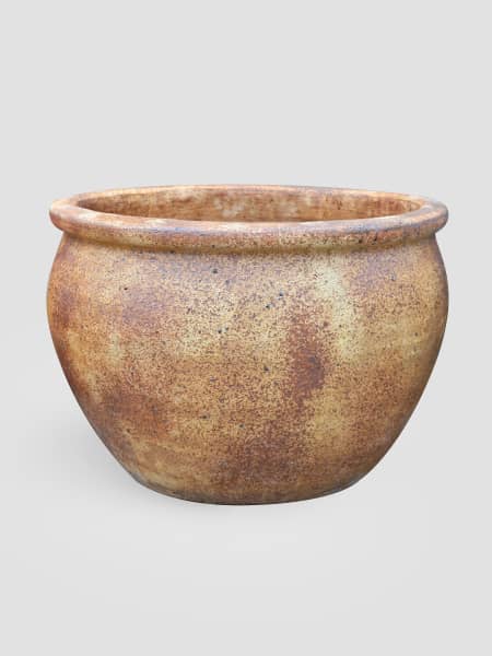 Maceta Fronda de gres Ironstone óxido bucólico (Campana)