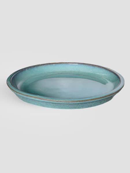 Plato redondo Fronda Glazed esmeralda