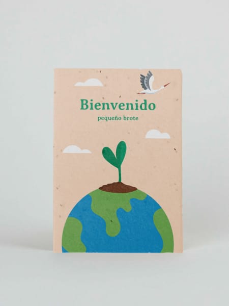 Postal Plantable "Bienvenido, pequeño brote" Resetea