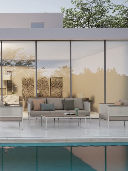 Conjunto de jardín Bizzotto ULISES 4 piezas madera natural/beige/blanco