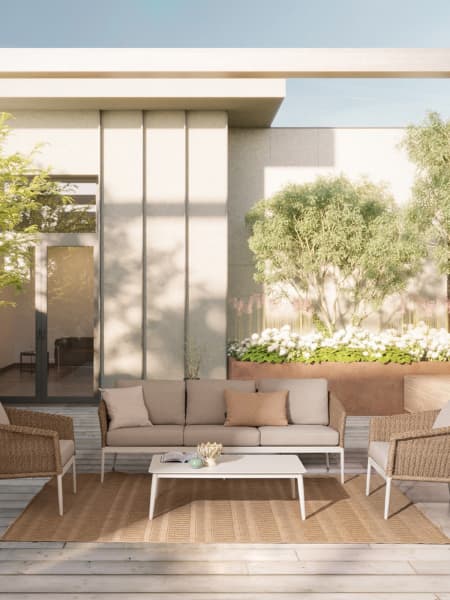 Conjunto de jardín Bizzotto OCEANA 4 piezas natural/beige/blanco