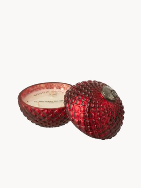 Vela perfumada adorno navideño roja Ø12,5 cm (surtido)
