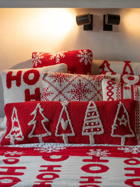 Cojín de Abetos Blanco/Rojo Surtido 30x80 cm