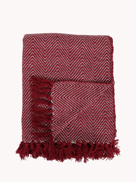 Plaid Espiga Rojo y Blanco 125x150 cm